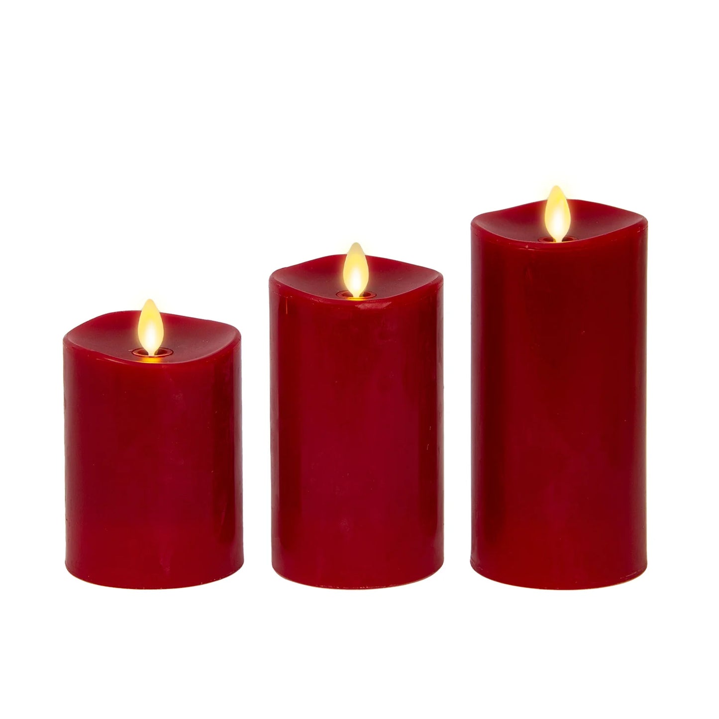 Luminara Burgundy Flameless Candle 3” x 8.5”