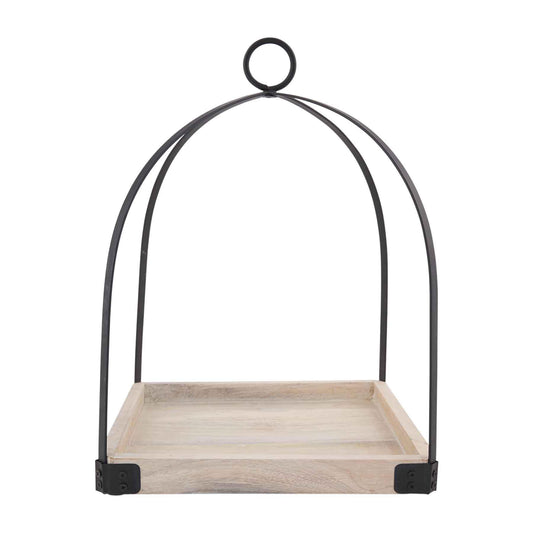 Iron and Wood Lantern Large