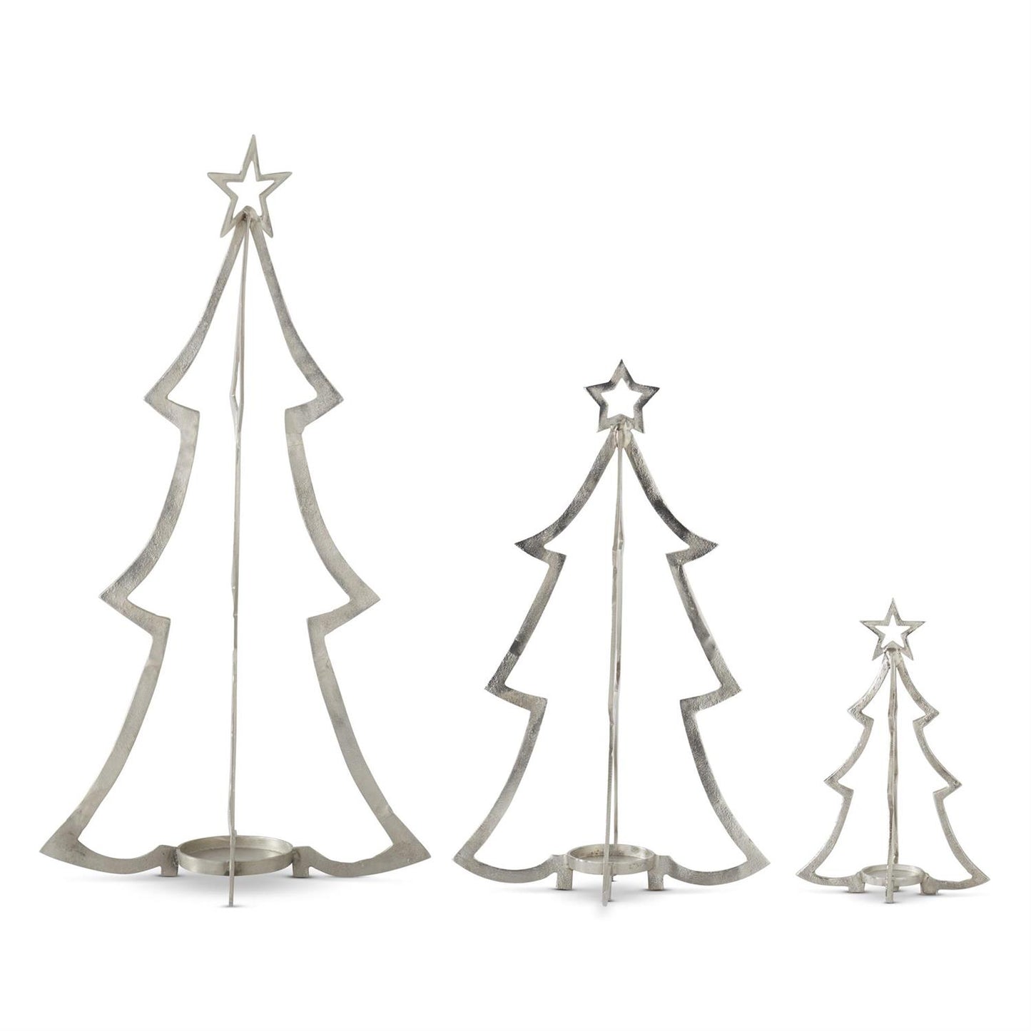 Silver Christmas Tree Candleholder Medium 28”