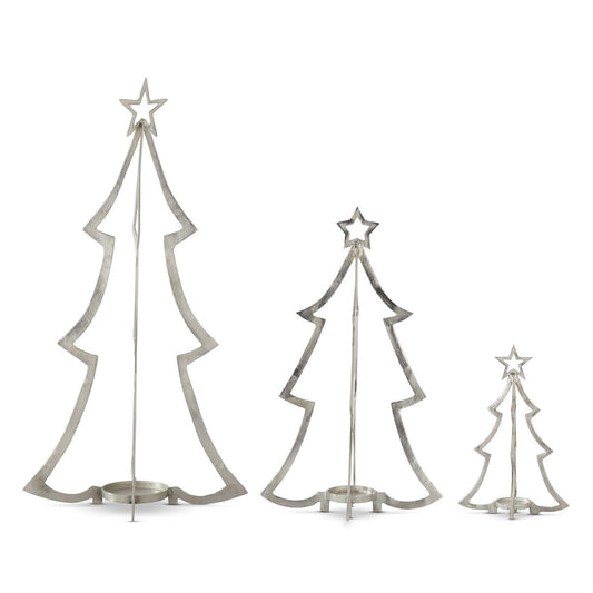 Silver Christmas Tree Candleholder Large 40.5”