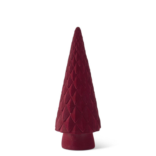 Burgundy Velvet Diamond Scallop Christmas Tree 14.5"