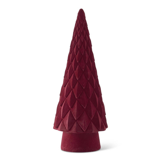 Burgundy Velvet Diamond Scallop Christmas Tree 17.75"