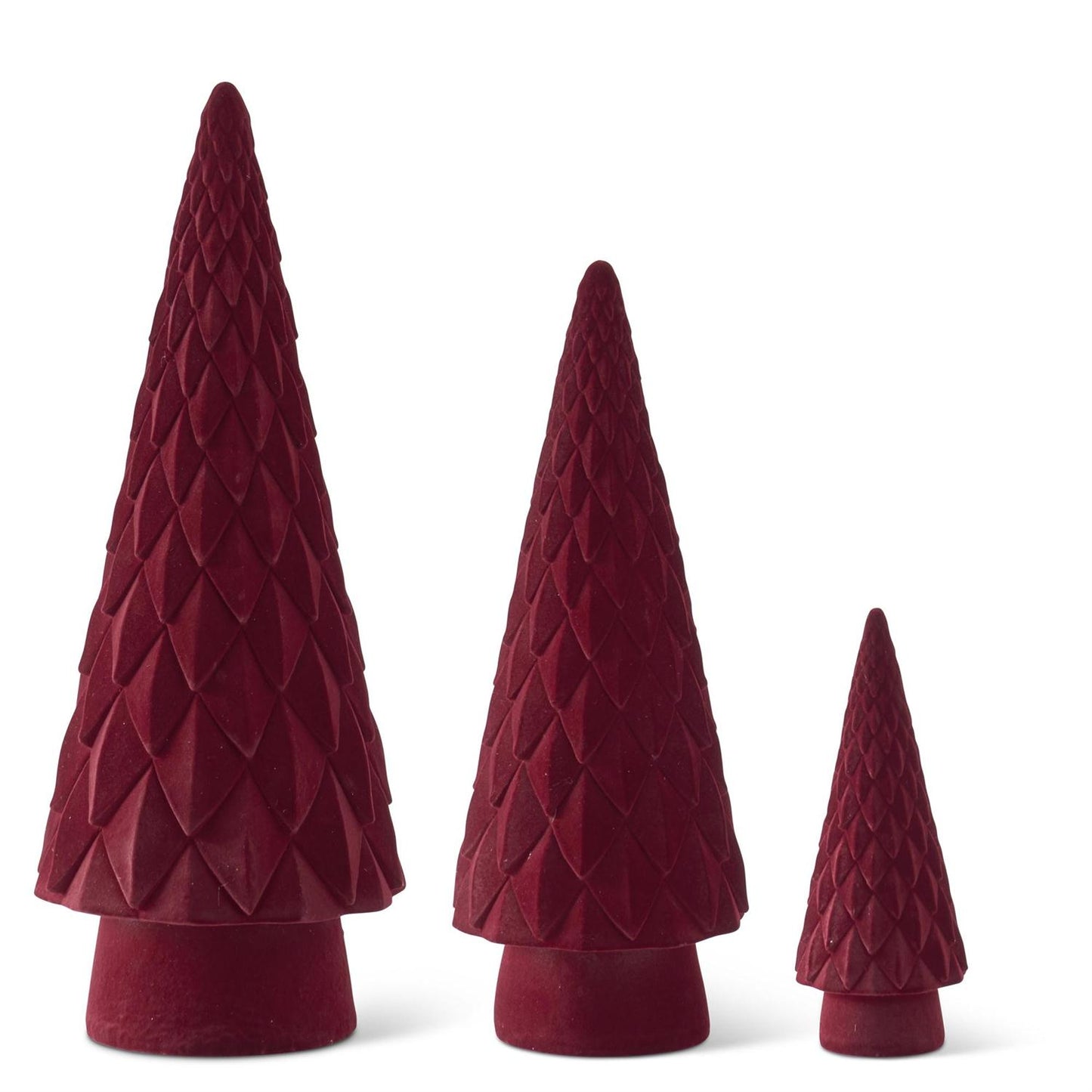 Burgundy Velvet Diamond Scallop Christmas Tree 8.25"