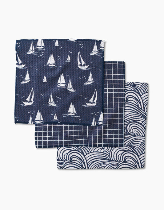 Geometry Coastal Day Dishcloth Set