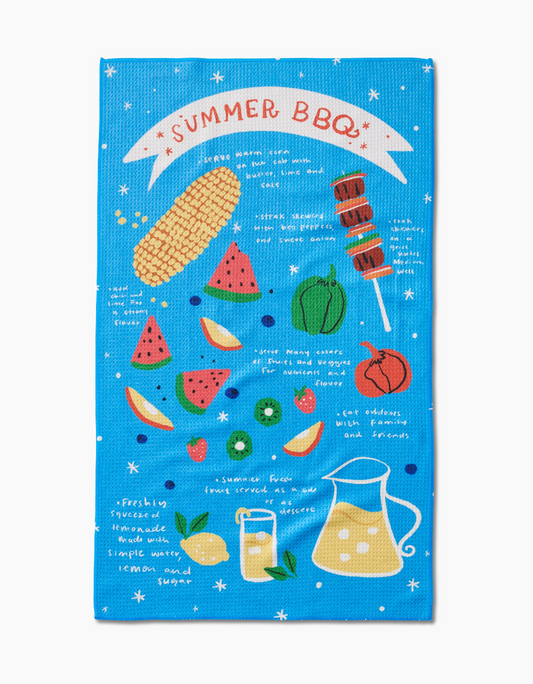 Geometry Summer BBQ Tea Towel