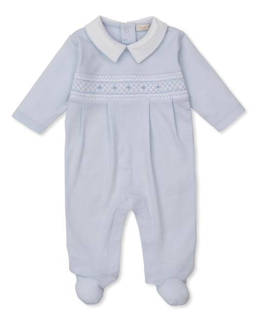 Kissy Kissy Footie w/Hand Smocking Blue 3-6m
