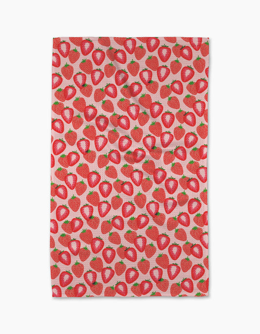 Geometry So Many Strawberries Tea Towel