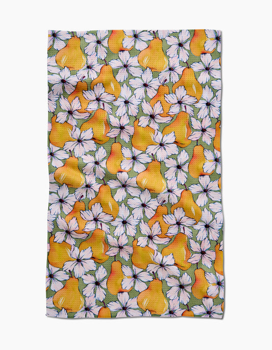 Geometry Pears Petals Tea Towel