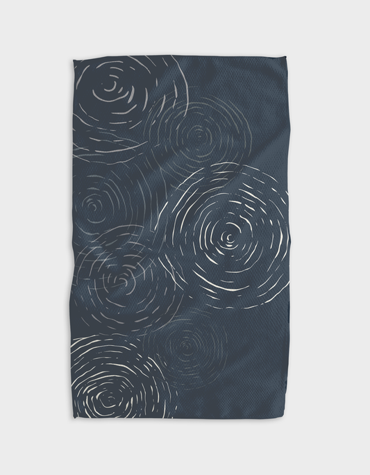 Geometry Soft Steps Midnight Tea Towel