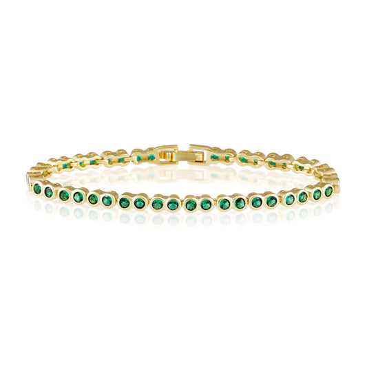 Sahira Bezel Emerald Tennis Bracelet