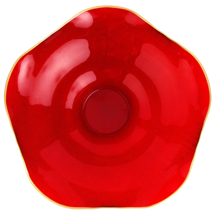 Vietri Holiday Red Glass Centerpiece