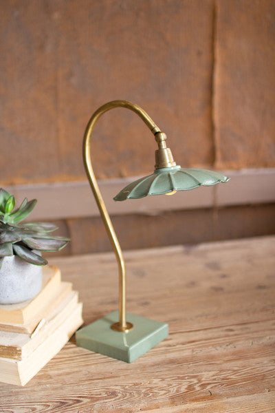 Antique Brass Goose Neck Table Lamp