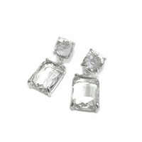 Meghan Browne Sage Silver Clear Earrings
