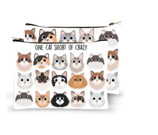 Mariasch Studios One Cat Short of Crazy Zippered Pouch