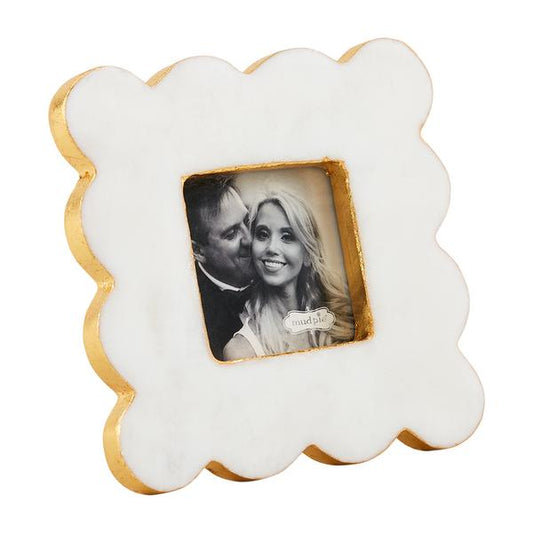 Mudpie Square Scallop Marble Frame