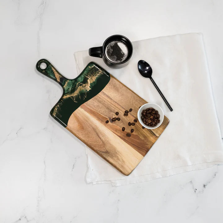 Lynn & Liana 8x16 Acacia Board with Handle Jade