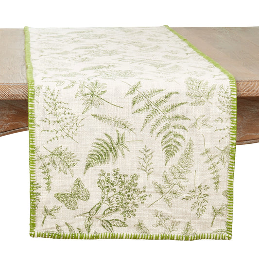 Saro Leaf Whipstitch Runner