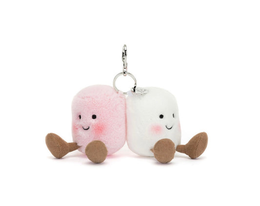 Jellycat Amuseables Pink and White Marshmallows Bag Charm
