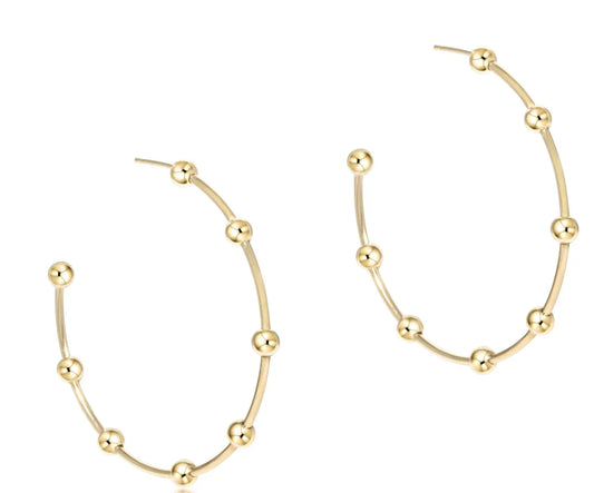 eNewton Simplicity 1.5" 4mm Gold Hoop Earrings