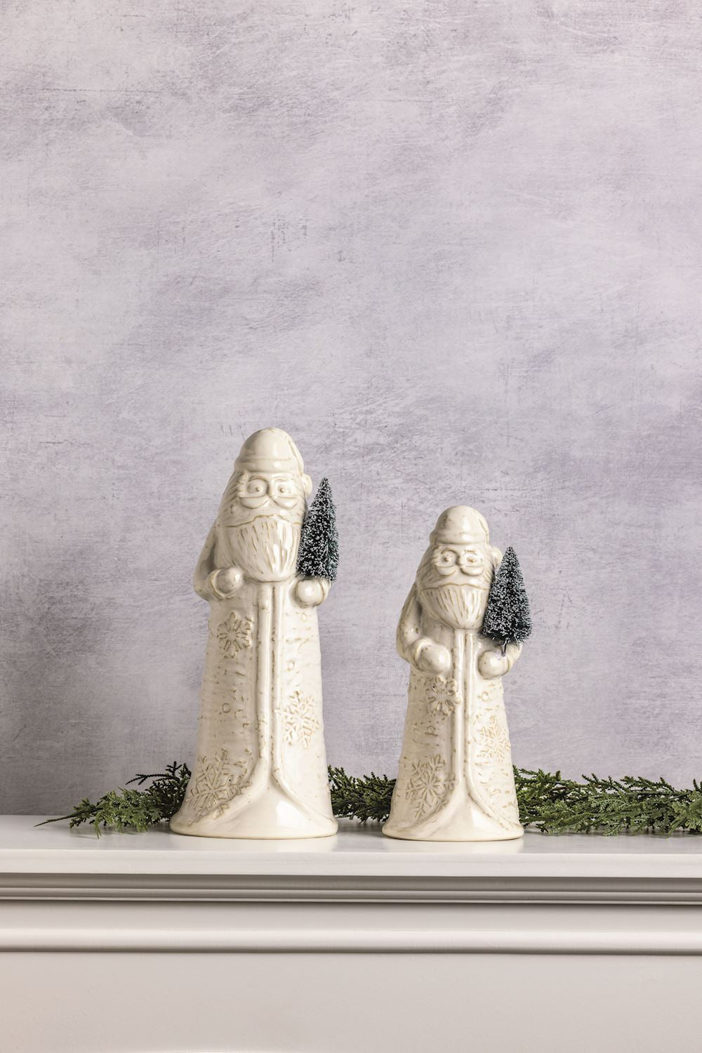 Mudpie White Christmas Santa Sitter 9”