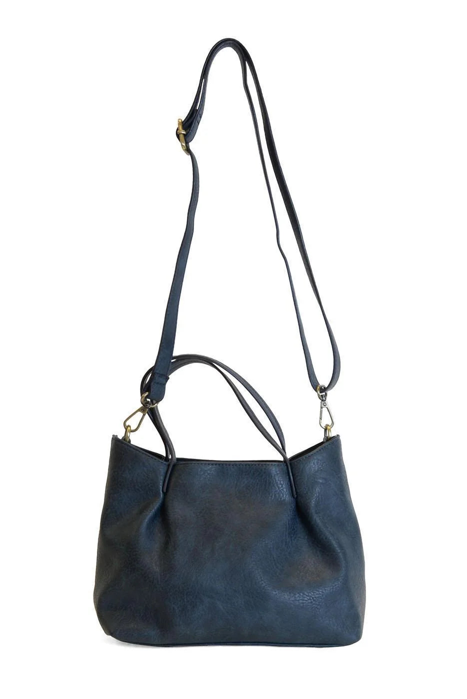 Joy Susan Navy Niki Pleated Satchel Crossbody