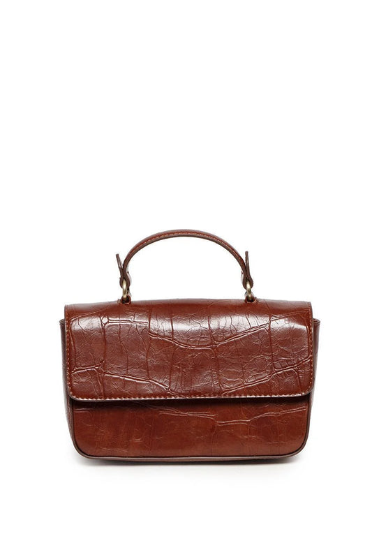 Joy Susan Wilma Faux Croc Mini Flap Top Handle Crossbody