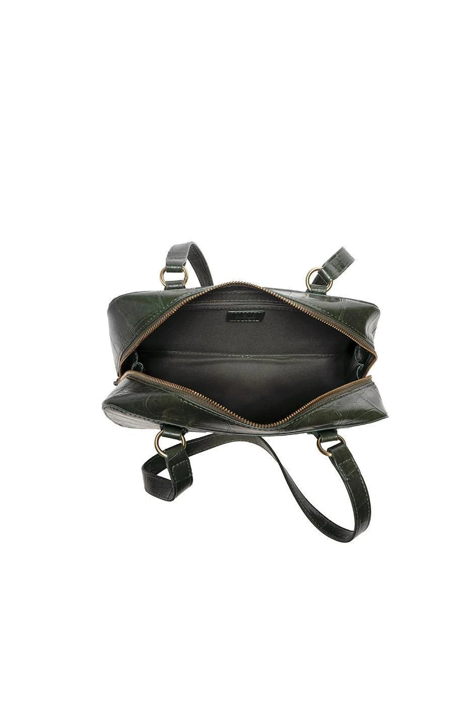 Joy Susan Bottle Green Jackie Faux Croc Boston Shoulder Bag