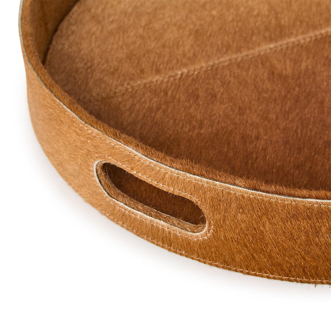 Large Brown Cowhide Tray