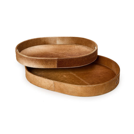 Small Brown Cowhide Tray