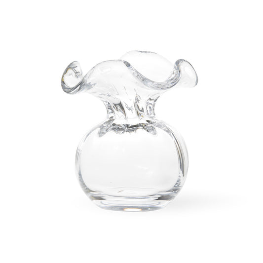 Vietri Hibiscus Clear Fluted Bud Vase