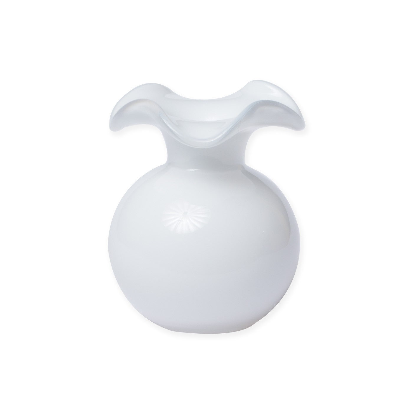 Vietri Hibiscus White Fluted Bud Vase
