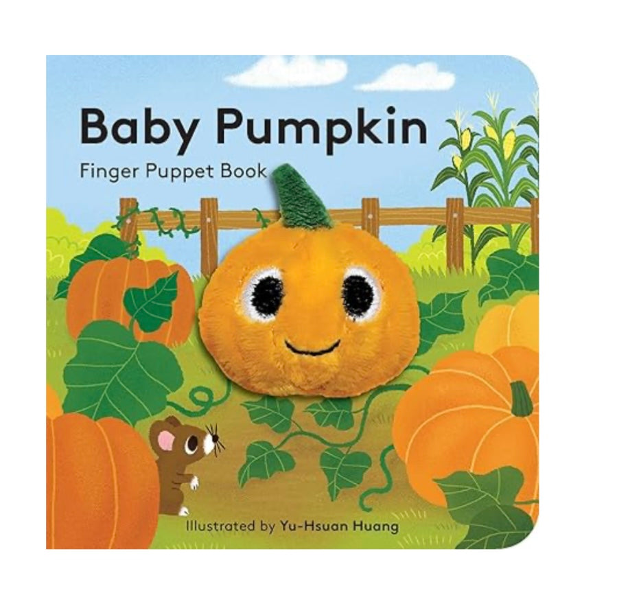 Baby Pumpkin finger puppet book with a pumpkin character on a colorful cover