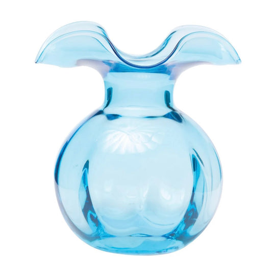 Vietri Aqua Medium Hibiscus Fluted Vase