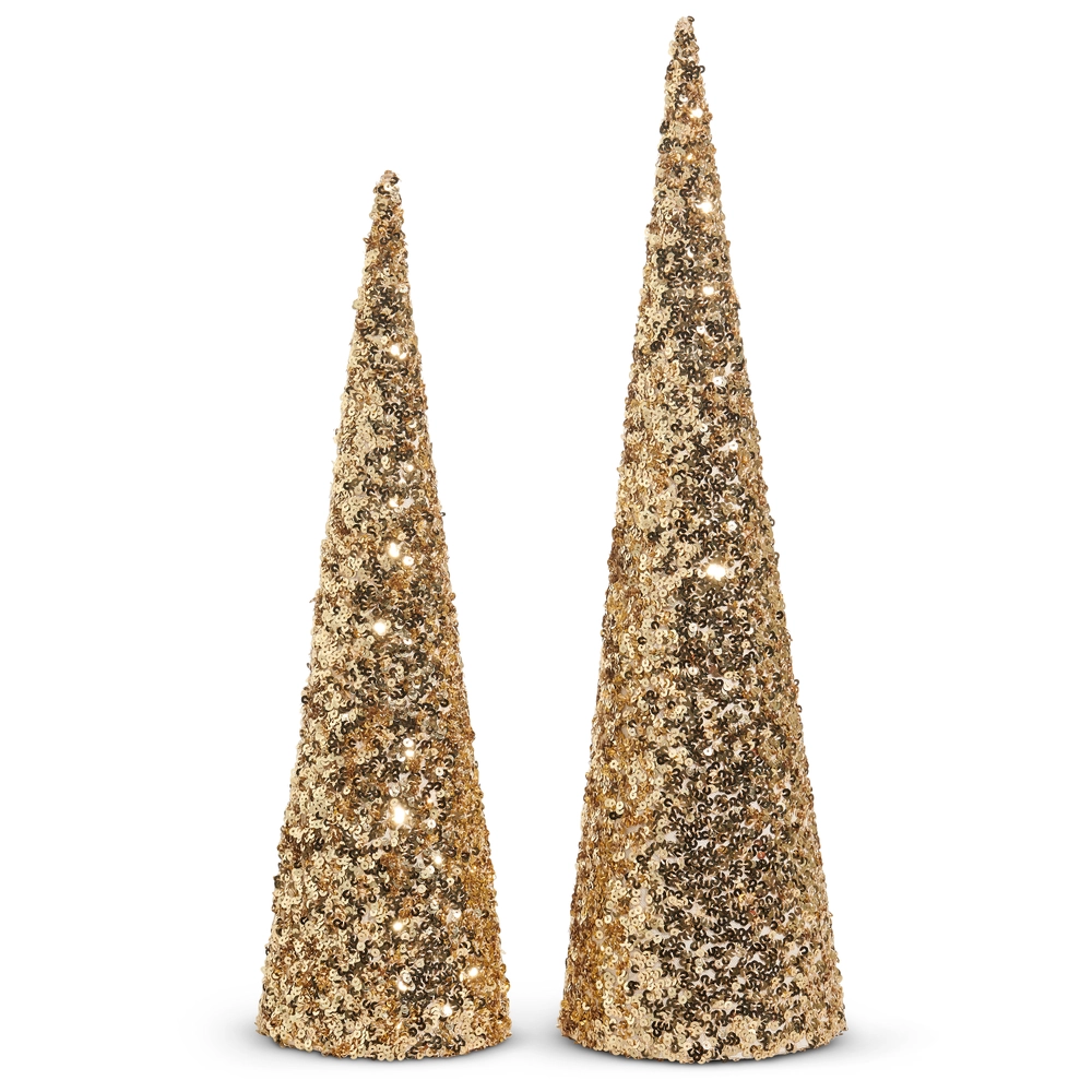 Gold Glitter Cone Tree Small 20”