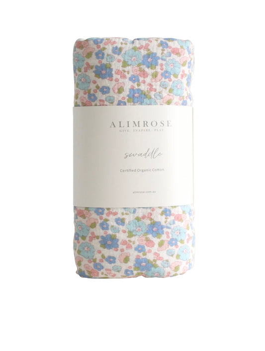 Alimrose Liberty Blue Muslin Swaddle