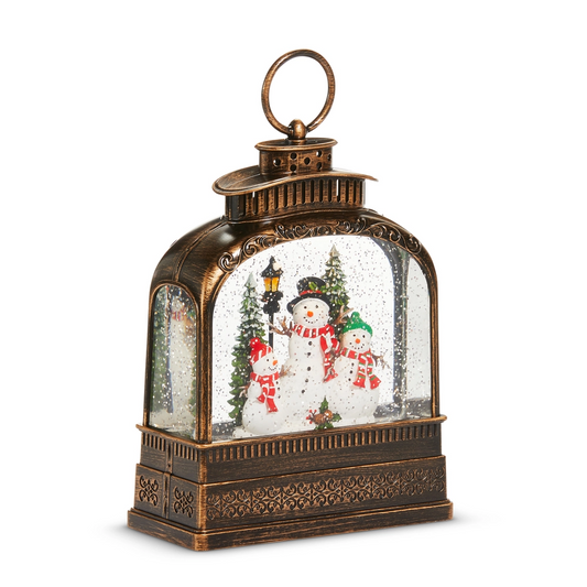 Snowman Antique Lighted Water Lantern