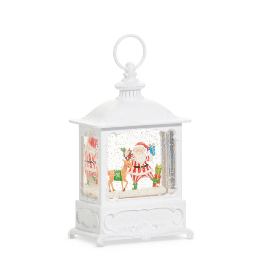 Whimsical Santa & Deer Musical Lighted Water Lantern