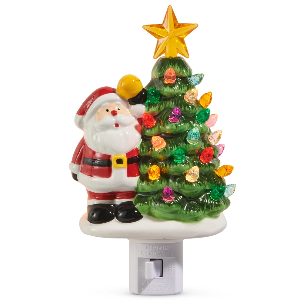 Santa w/Tree Night Light 6.5”