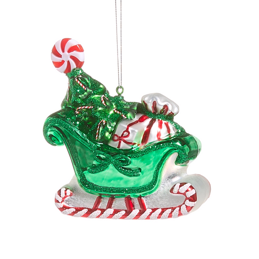 Peppermint Sleigh Ornament