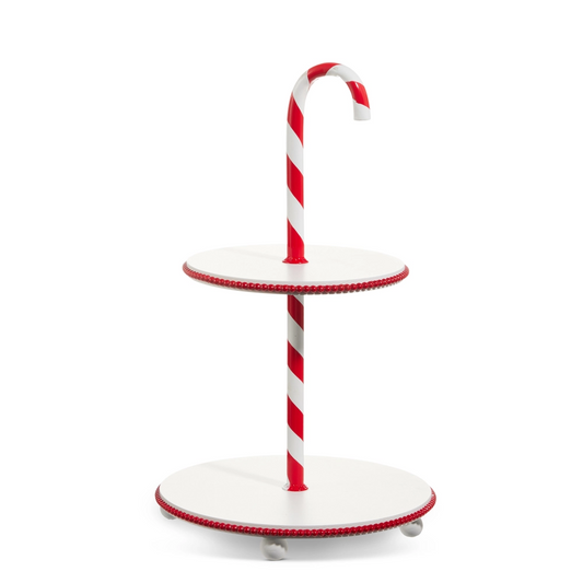 Candy Cane 2 Tiered Stand 17”