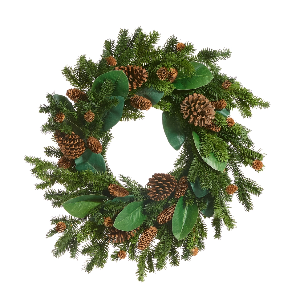 Pine & Magnolia Leaf Wreath
