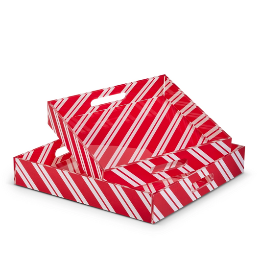 Peppermint Stripe Tray LARGE 14”