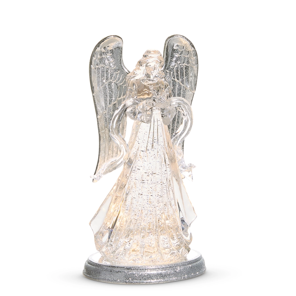 Lighted Swirling Glitter Water Angel