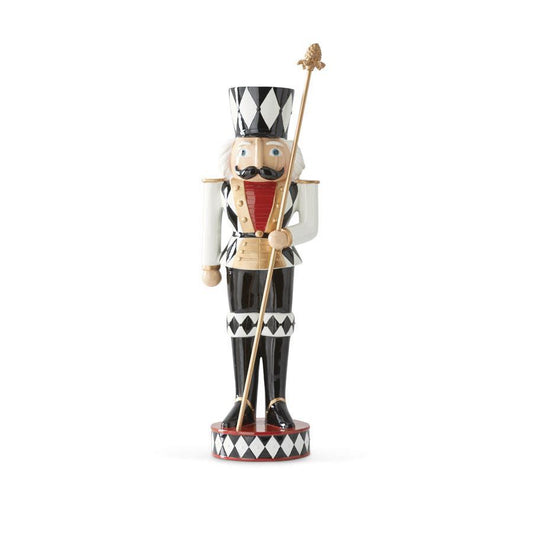 Red & White Soldier Nutcracker w/Staff 20”