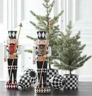 Red & White Soldier Nutcracker w/Staff 20”