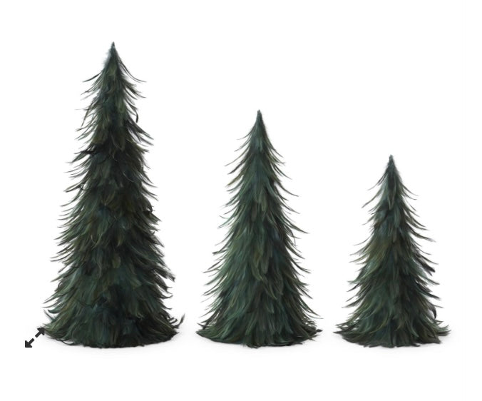 Wispy Green Feather Nesting Cone Tree Small 14.75”