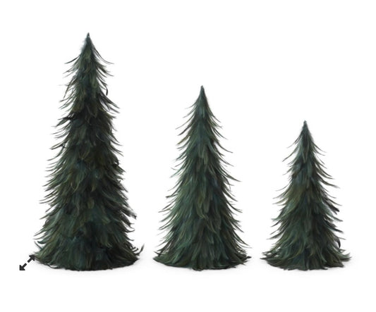 Wispy Green Feather Nesting Cone Tree Small 14.75”