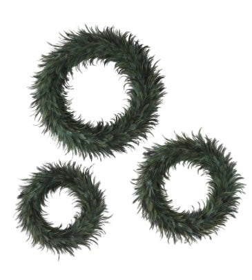 Wispy Green Feather Wreath Small 19”