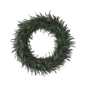 Wispy Green Feather Wreath Medium 23”