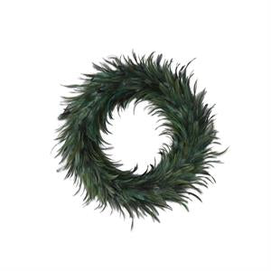 Wispy Green Feather Wreath Small 19”